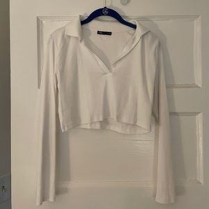 NWOT Zara Longsleeve Crop Polo
